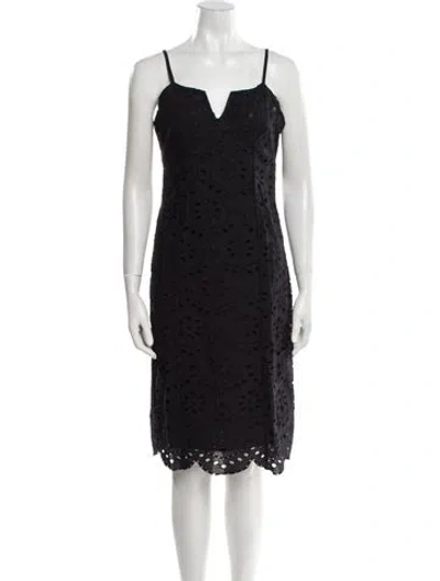 Pre-owned Walter Baker V-neck Knee-length Dress In Black