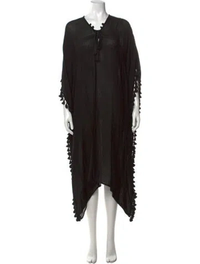 Pre-owned Walter Baker V-neck Long Dress In Black