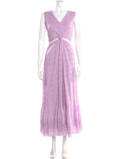 Pre-owned Walter Baker V-neck Long Dress W/ Tags In Pink