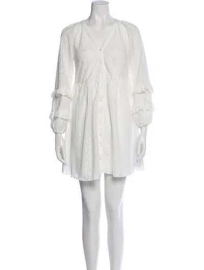 Pre-owned Walter Baker V-neck Mini Dress In White