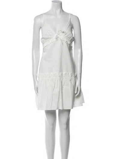Pre-owned Walter Baker V-neck Mini Dress In White
