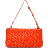Walter Baker Whitley Woven Leather Clutch In Flame