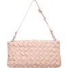 Walter Baker Whitley Woven Leather Clutch In Peach