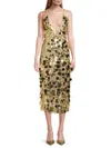 Walter Baker Women's Adriana Sequin Feather Gown In Gold