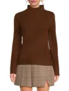 Walter Baker Women's Amara Rib-knit Mock Turtleneck Sweater In Brown