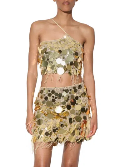 Walter Baker Women's Arabelle Sequined Crop Top In Gray