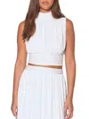 Walter Baker Asha Pleated Crop Top In Ivory