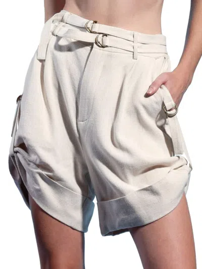 Walter Baker Women's Baylor Belted Linen-blend Shorts