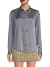 Walter Baker Women's Bella Satin Shirt In Gunmetal