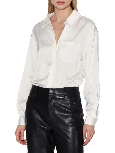 Walter Baker Bella Satin Shirt In White