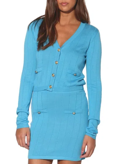 Walter Baker Women's Bright Blue Lillian Slim-fit Cardigan
