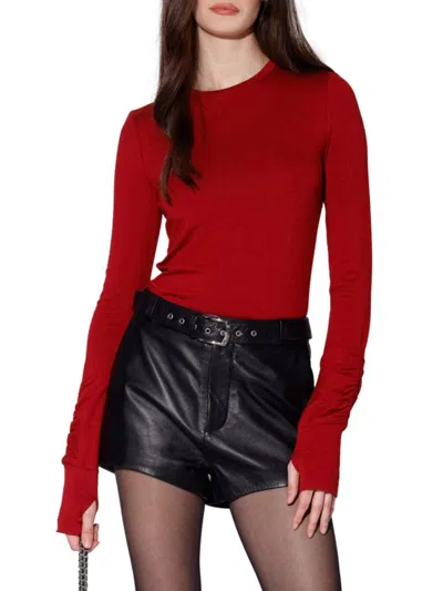 WALTER BAKER WOMEN'S CAROLINE RUCHED-SLEEVE SLIM-FIT TOP