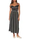 WALTER BAKER WOMEN'S CARRIE STRIPED SHOULDER TIE MIDI DRESS
