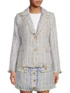 Walter Baker Women's Damon Pattern Blazer In Malibu Light Blue Tweed
