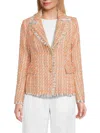 Walter Baker Damon Tweed Blazer Jacket In Malibu Orange