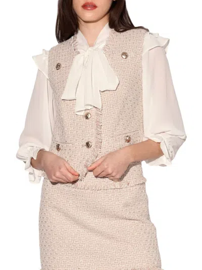 Walter Baker Women's Dana Tweed Frayed Vest In Brown