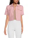 Walter Baker Deena Pinstripe Shirt Jacket In Pink