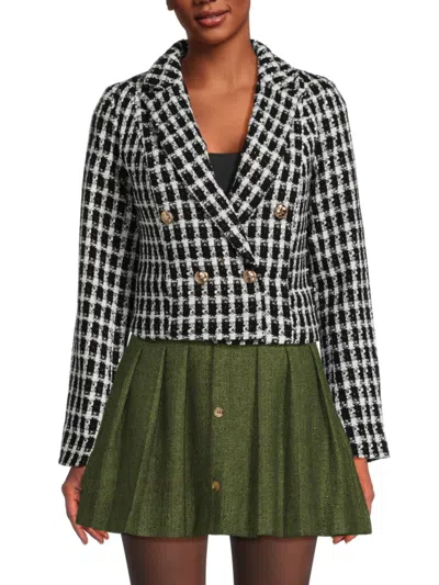 WALTER BAKER WOMEN'S DEVLYN TWEED MONOCHROME BLAZER