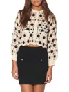 Walter Baker Women's Dot Crochet Brooke Cropped Cardigan In Cream Black