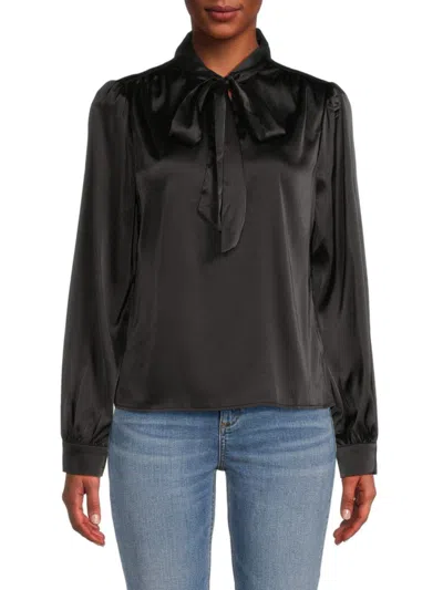 Walter Baker Women's Duchess Tie Satin Top In Black