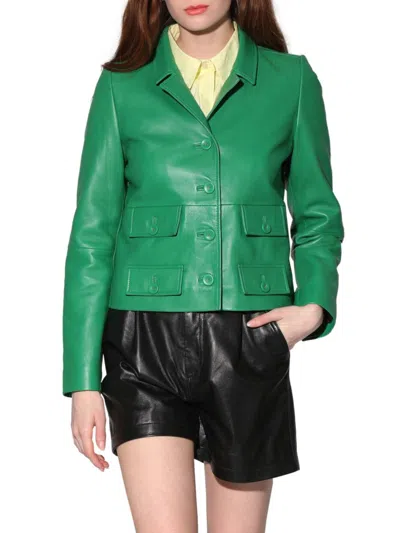 Walter Baker Women's Estrella Leather Jacket In Green