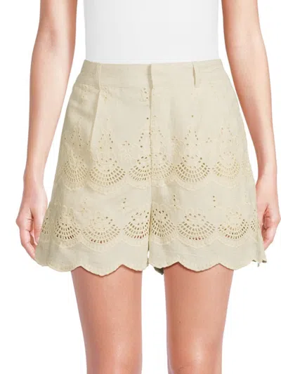 Walter Baker Women's Eyelet Linen-blend Shorts