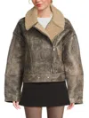 Walter Baker Women's Faux Shearling-lined Leather Jacket In Green