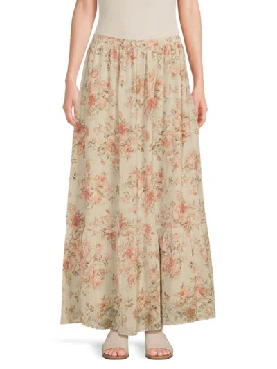 Walter Baker Women's Floral Tiered Maxi Skirt In Blush Bouquet Multi