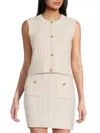 Walter Baker Gemma Cable Stitch Sweater Tank In Cream