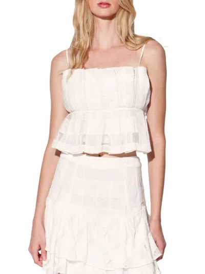 Walter Baker Women's Gweneth Cotton-silk Peplum Top In White