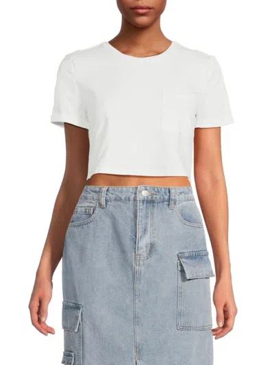 Walter Baker Women's Halsey Crop T Shirt In White