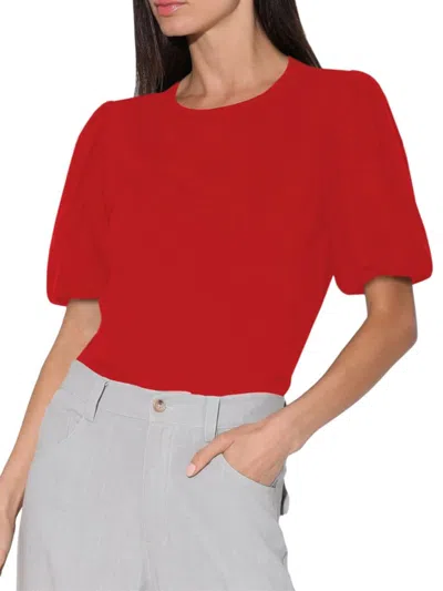 Walter Baker Women's Harley Solid-hued Puff-sleeve Top In Red