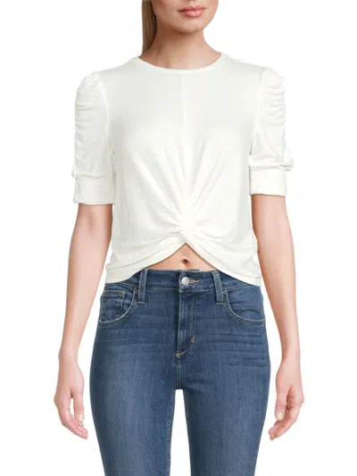 Walter Baker Women's Holly Ruched Crop Top In White