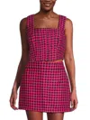 WALTER BAKER WOMEN'S IMANI HOUNDSTOOTH BUSTIER TOP