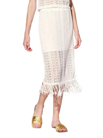 Walter Baker Ivanna Crochet Midi Skirt In White