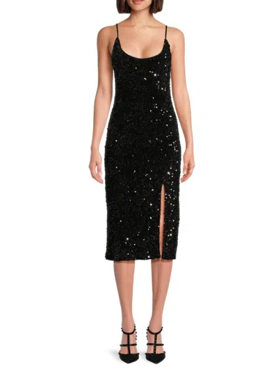 Walter Baker Women's Jamie Sequined Midi-dress In Black