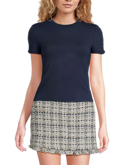 Walter Baker Women's Jennifer Ruched Sleeve T-shirt In Navy