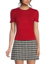 Walter Baker Women's Jennifer Ruched Sleeve T-shirt In Red