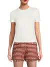 Walter Baker Women's Jennifer Ruched Sleeve T-shirt In White