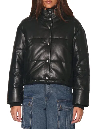 Walter Baker Women's Jesse Leather Puffer Jacket In Black