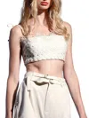 Walter Baker Women's Johanna Smocked Crop Top In Bone