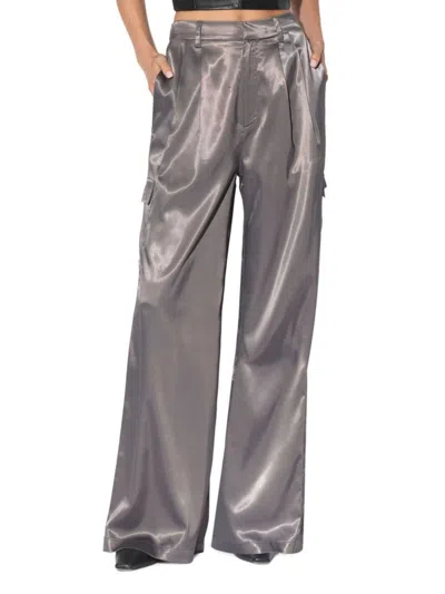 Walter Baker Women's Kaiden Metallic Oversize Fit Pants In Shadow