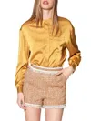 Walter Baker Women's Laken High Rise Shorts In Honey Tweed