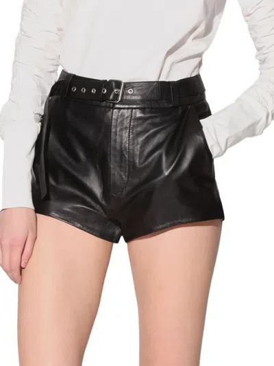 Walter Baker Women's Lennox Leather Shorts In Black