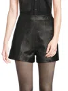 Walter Baker Women's Leo Leather High-rise Shorts In Black