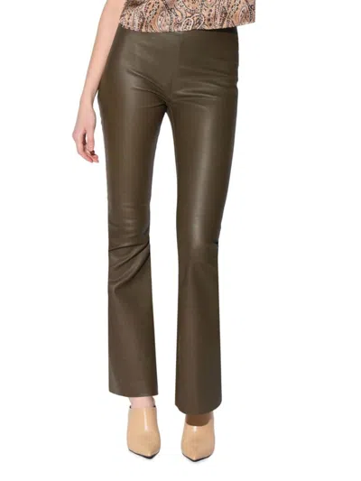 Walter Baker Women's Lexie Slim Fit Bootcut Leather Pants In Moss