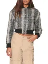 Walter Baker Women's Lindsey Leather Snake-print Bomber Jacket
