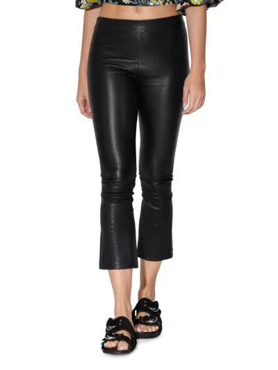 Walter Baker Women's Lori Stretch Leather Cropped Pants In Black
