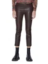 Walter Baker Luisa Fitted Leather Pant In Mocha