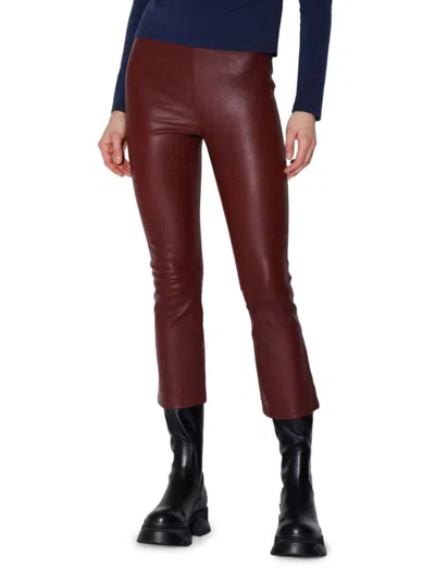 Walter Baker Women's Lori Stretch Leather Cropped Pants In Burgundy